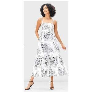 eShakti Printed Sleevess Dress, size 2X, 22W